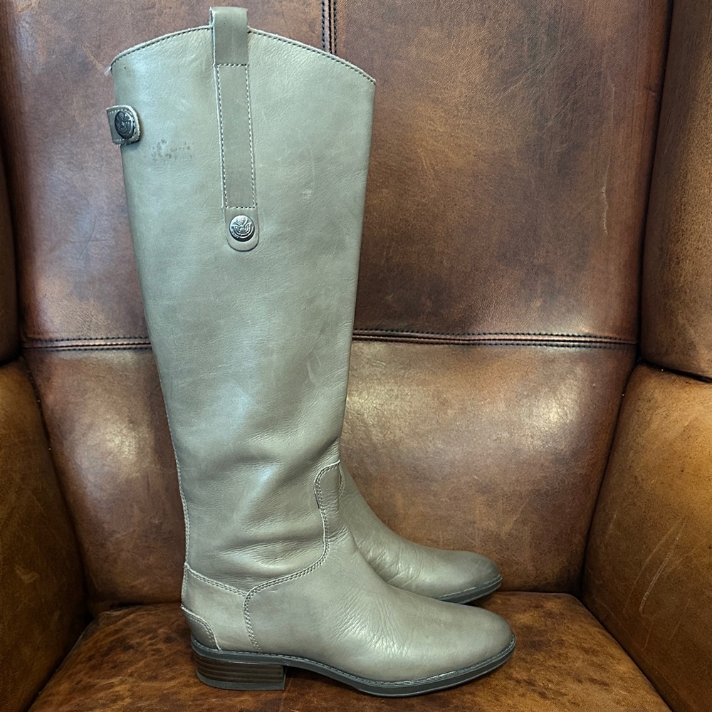 Sam Edelman Taupe Leather Tall Boots Women’s 5 - Picture 6 of 9
